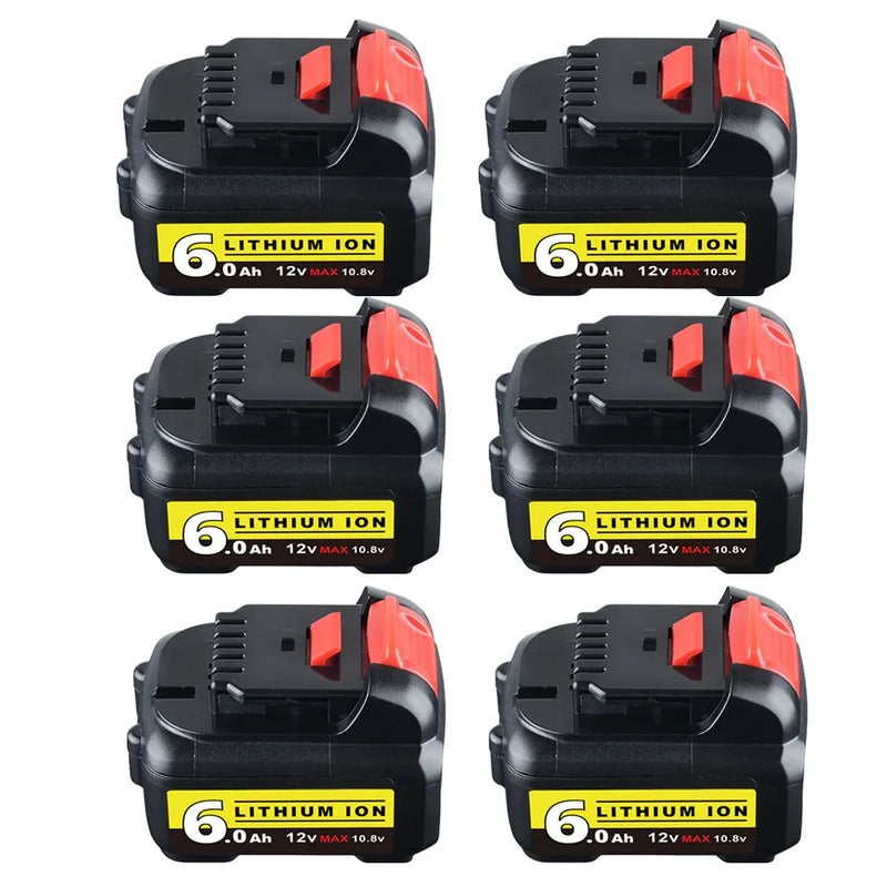 For Dewalt 12V Battery Replacement | DCB120 DCB123 DCB127 6.0Ah Li-ion Battery 6 Pack - Triple-Batteries