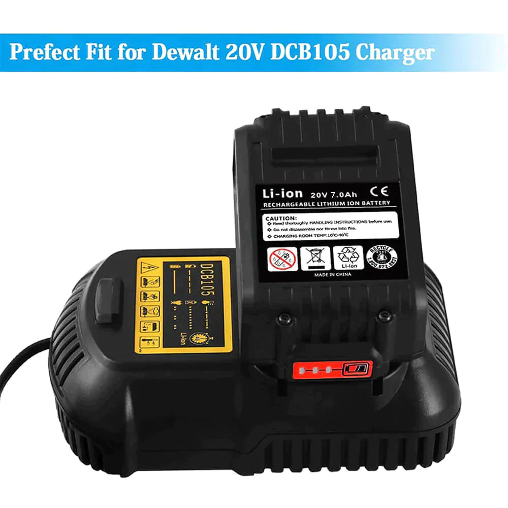 For DeWalt 7.0Ah Battery | 20V Max Li-ion Battery DCB200 DCB204 DCB206 DCB205-2 DCB201 DCB203 DCB181 DCB180  6 PACK