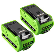 2 Pack For GreenWorks 40V 7.0Ah Battery Replacement | Lithium Battery 29472 29462 Battery For GreenWorks 40V G-MAX Power Tools - Triple-Batteries