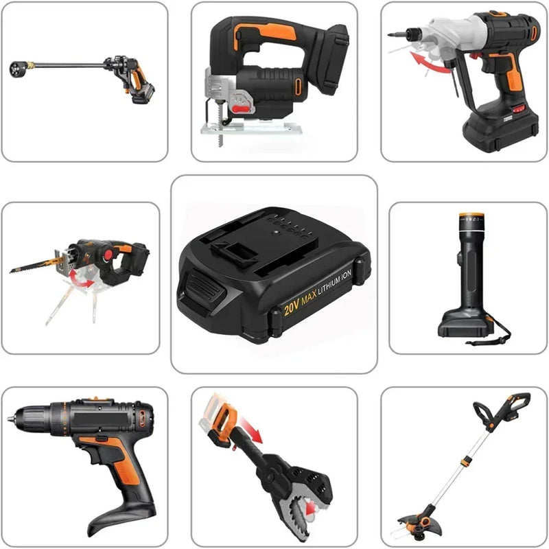 For Worx 20V Max Battery Replacement | WA3520 7.0Ah Li-ion Battery 4 Pack - Triple-Batteries