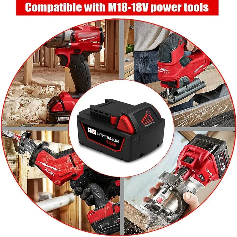 For Milwaukee M18 18V 5.5Ah XC Li-ion Battery Replacement | 6 Pack - Triple-Batteries