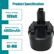 10 Pack For Worx WA3127 18V Battery Replacement | WG150 WG250 WG541 4.8Ah Ni-Mh battery - Triple-Batteries