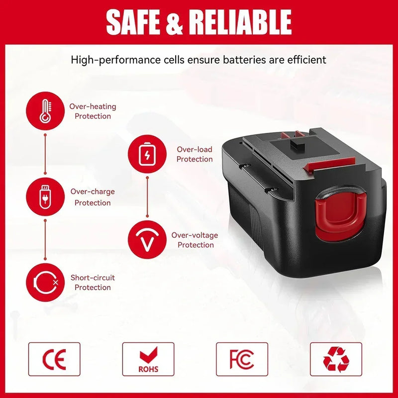 For Black and Decker 18V Firestorm Battery Replacement | 4.0Ah Ni-Mh HPB18 Battery 4 Pack - Triple-Batteries