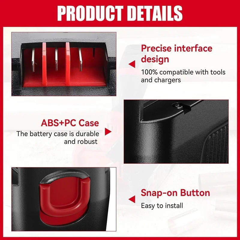 For Black and Decker 18V Firestorm Battery Replacement | 4.0Ah Ni-Mh HPB18 Battery 4 Pack - Triple-Batteries