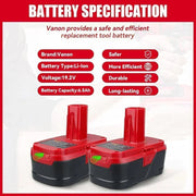 For Craftsman 19.2V XCP 5.5Ah Battery Replacement | Lithium-ion C3 Diehard Battery 11375 PP2025 PP203 6 Pack - Triple-Batteries