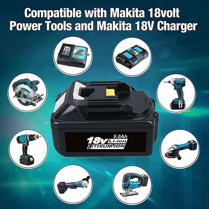 8 Pack For Makita 18V Battery Replacement | BL1850B 5.0Ah Li-ion Battery With LED Indicator I BL1840 BL1850 BL1830 | clearance - Triple-Batteries