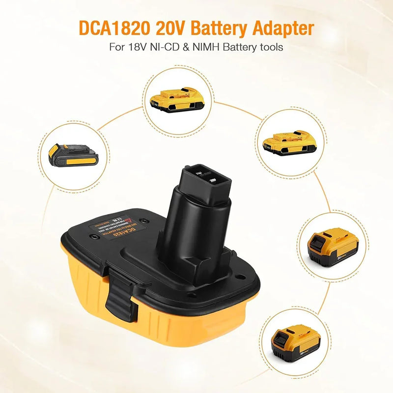 For DeWalt DCA1820 18V to 20V Battery Adapter | Battery Converter 2 Pack - Triple-Batteries
