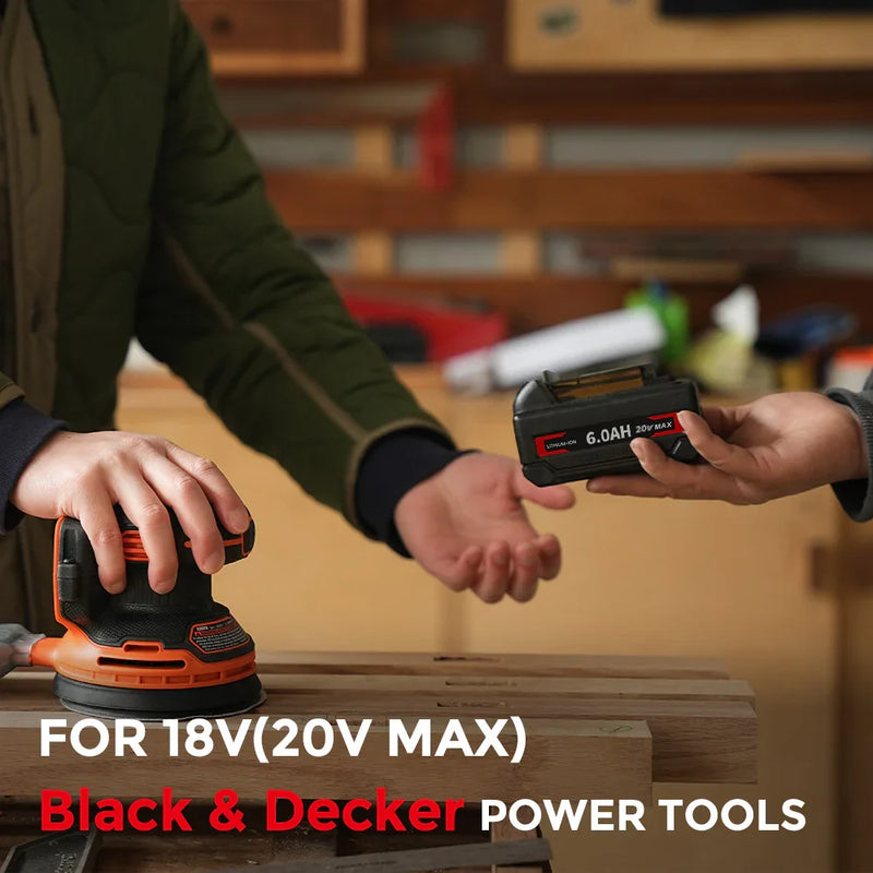 Ceenr 6.0Ah Battery For Black and Decker 18V(20V Max) | Replacement Model LBXR20, with LG Battery Cell (INR18650HG2) - Triple-Batteries