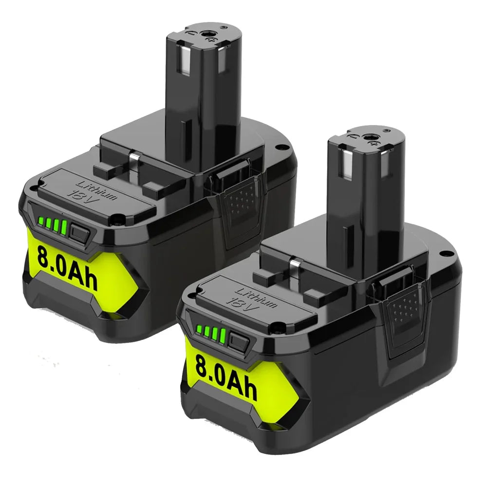 8.0Ah 18V Lithium-Ion Battery For RYOBI ONE+ Tools (P108, P107, P106, P105, P104, P103, P102)