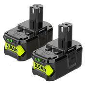 2 Packs 8.0Ah For Ryobi 18V P108 Battery replacement | High Capacity Li-ion Battery - Triple-Batteries