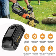 For Worx 20V Max Battery Replacement | WA3520 7.0Ah Li-ion Battery 4 Pack - Triple-Batteries