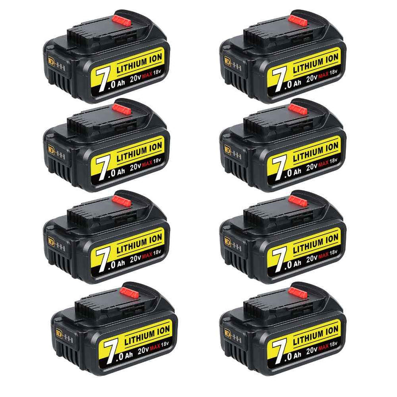 8 Pack For DeWalt 7.0Ah Battery | 20V Max Li-ion Battery DCB200 DCB206 DCB201 DCB203 DCB180 - Triple-Batteries