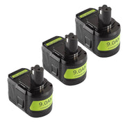 3 Packs 9.0Ah For Ryobi 18V P108 Battery replacement | High Capacity Li-ion Battery - Triple-Batteries