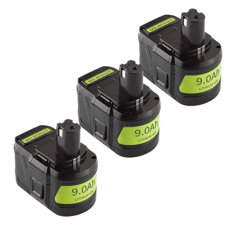 3 Packs 9.0Ah For Ryobi 18V P108 Battery replacement | High Capacity Li-ion Battery - Triple-Batteries
