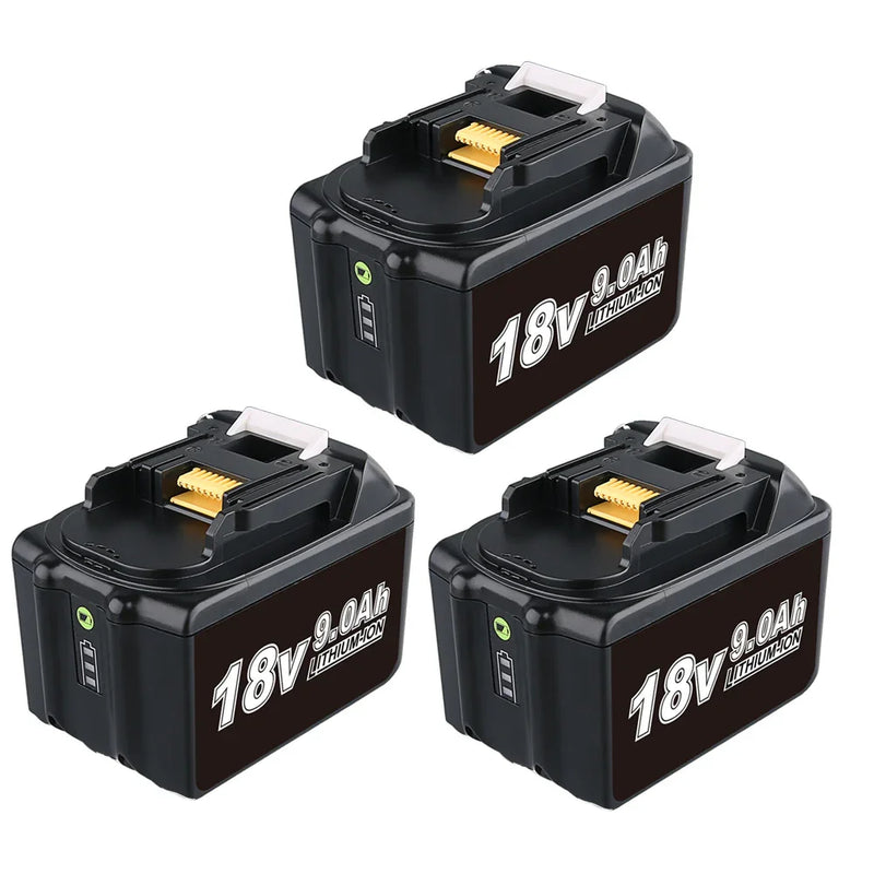 3 Pack BL1890B 18V 9.0Ah Replacement Battery Compatible With Makita | BL1860 BL1850 BL1840 BL1890 LXT Li-ion Battery - Triple-Batteries