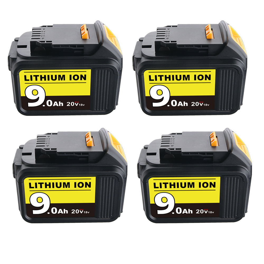 9.0Ah Li-ion Battery for DeWalt DCB200 20V Max Battery Replacement | DCB205 DCB209 4 Pack
