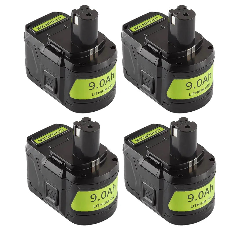 4 Pack 9.0Ah For Ryobi 18V P108 Battery replacement | High Capacity Li-ion Battery - Triple-Batteries