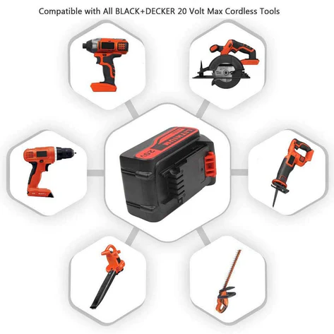 8.0Ah For Black and Decker 20V Battery LB2X4020|  LBXR20-OPE LBXR20 LBX20 Lithium Battery
