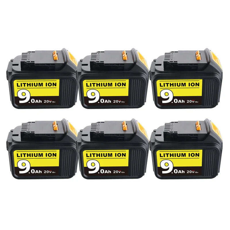 9.0Ah For DeWalt Battery Replacement | 20V Max Xr Li-ion Battery DCB200 DCB204 DCB206 DCB205-2 6 Pack - Triple-Batteries