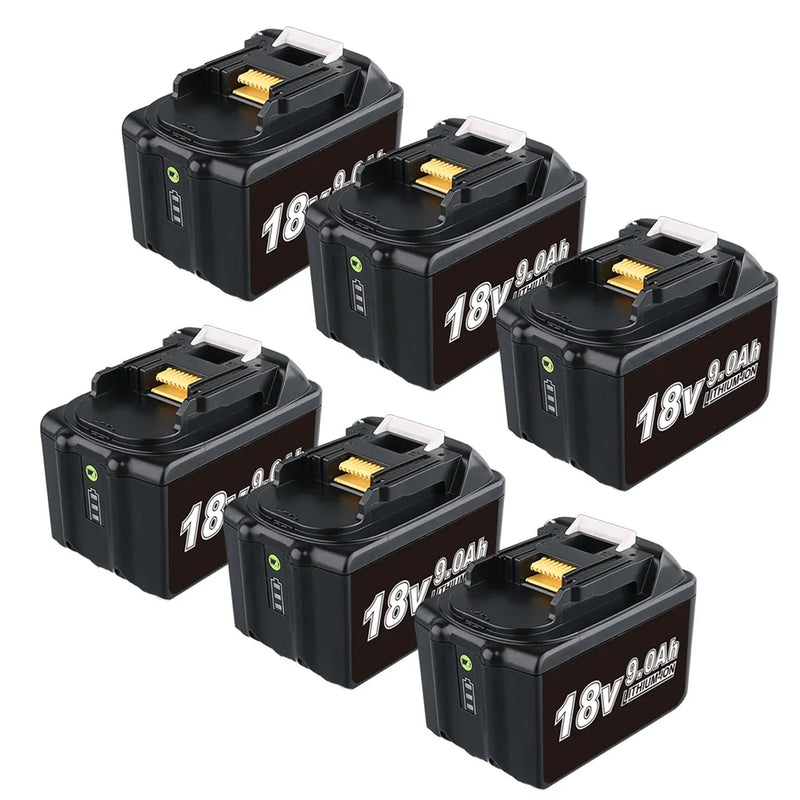 For Makita 18V 9000mAh Replacement Battery | BL1830B BL1860B BL1890B LXT Li-ion Batteries 6 Pack - Triple-Batteries