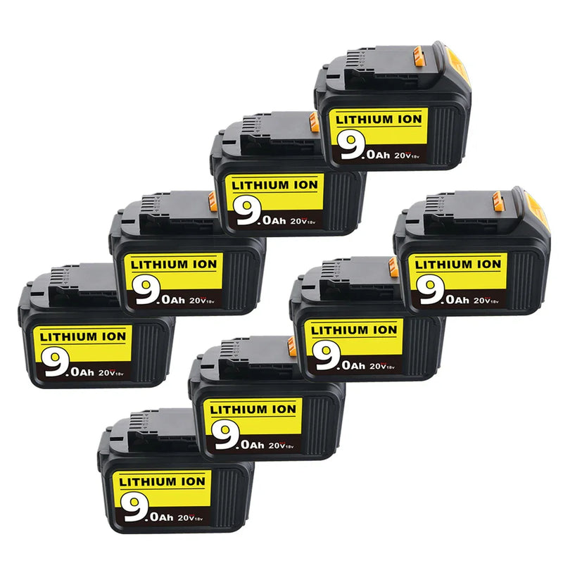 9.0Ah For DeWalt 20V Battery Replacement | Li-ion Battery DCB200 DCB204 DCB206 DCB205 8 Pack - Triple-Batteries