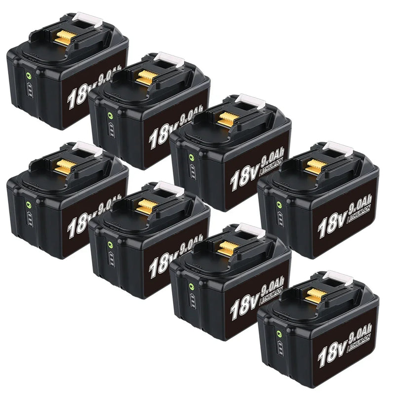 8 Pack BL1890B 18V 9.0Ah Replacement Battery Compatible With Makita | BL1860 BL1850 BL1840 BL1890 LXT Li-ion Battery - Triple-Batteries