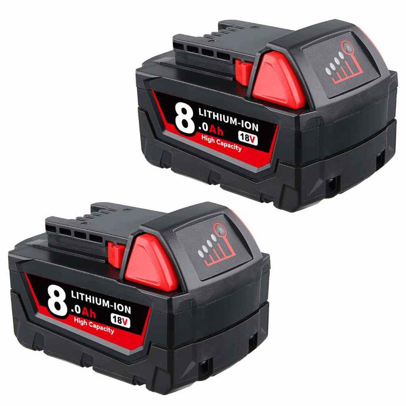 For Milwaukee 18V XC Battery Replacement | 8.0Ah Li-Ion Battery 2 PACK - Triple-Batteries