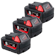 For Milwaukee 18V XC Battery Replacement | 8.0Ah Li-Ion Battery 3 Pack - Triple-Batteries