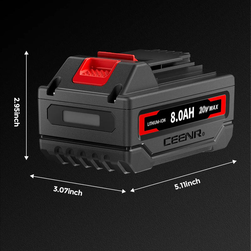 Ceenr 8.0Ah Battery For Black and Decker 20V Max 2 Pack | Replacement Model LBXR20, with Lishen 21700 Battery Cell (LR2170LA) - Triple-Batteries