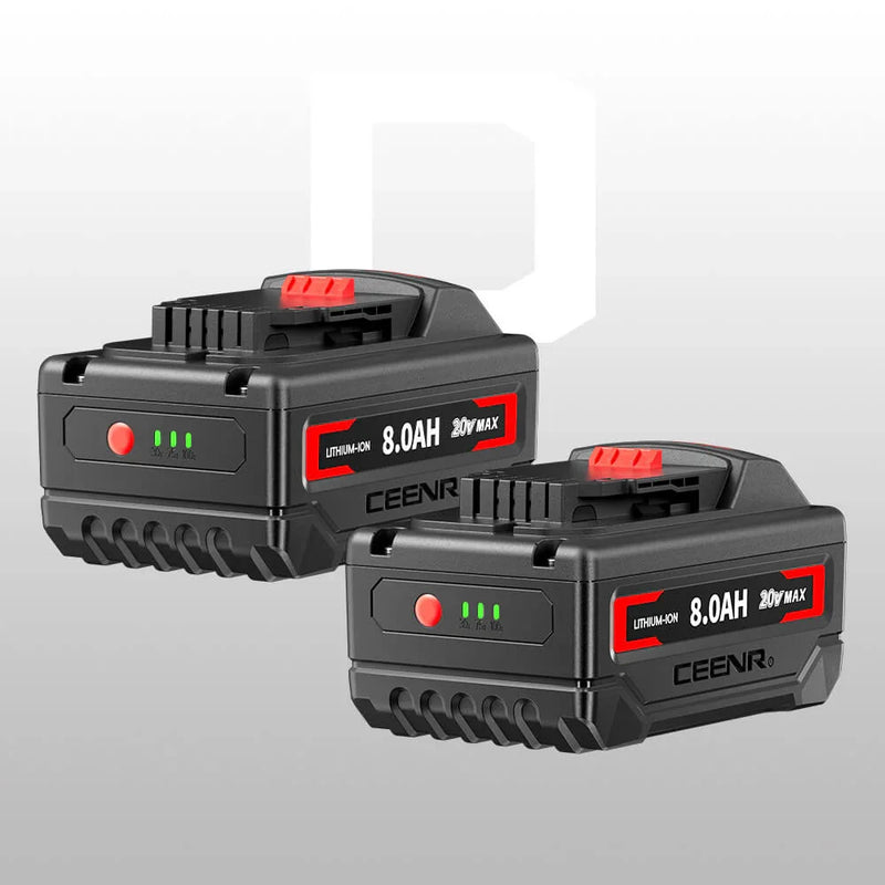 Ceenr 8.0Ah Battery For DeWalt 18V(20V Max) 2 Pack | Replacement Model DCB200, with Lishen 21700 Battery Cell (LR2170LA) - Triple-Batteries