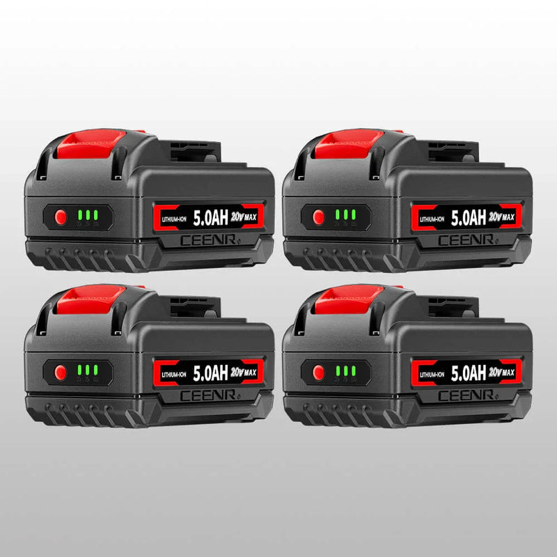 Ceenr 5.0Ah Battery for DeWalt 18V(20V Max) 4 Pack | Replacement Model DCB200 - Triple-Batteries