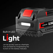 Ceenr 8.0Ah Battery For Milwaukee 18V | Replacement Model M 18, with Lishen 21700 Battery Cell (LR2170LA) - Triple-Batteries