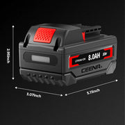 Ceenr 8.0Ah Battery For Milwaukee 18V 2 Pack | Replacement Model M18, with Lishen 21700 Battery Cell (LR2170LA) - Triple-Batteries
