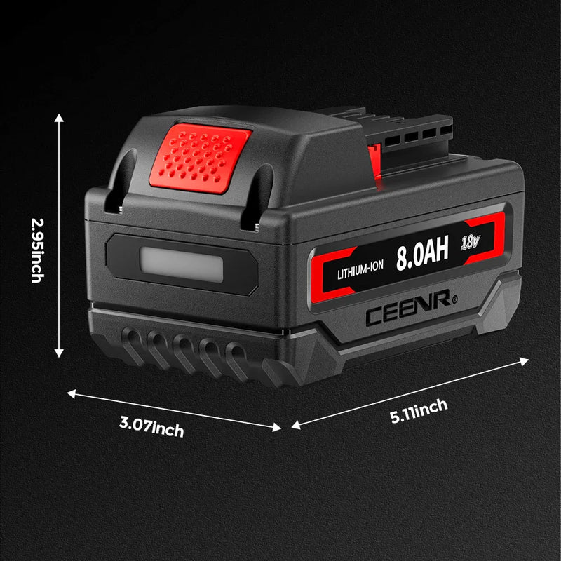 Ceenr 8.0Ah Battery For Milwaukee 18V 2 Pack | Replacement Model M18, with Lishen 21700 Battery Cell (LR2170LA) - Triple-Batteries