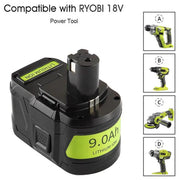9.0Ah High Capacity For Ryobi 18V One+ Battery replacement | P108 Li-ion Battery 2 Pack | clearance - Triple-Batteries