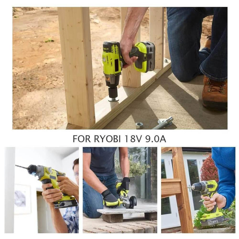 9.0Ah High Capacity For Ryobi 18V One+ Battery replacement | P108 Li-ion Battery 2 Pack | clearance - Triple-Batteries