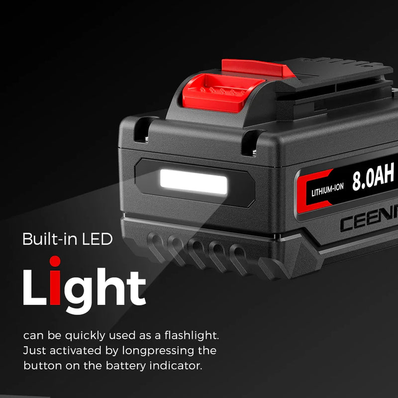 Ceenr 8.0Ah Battery For Porter Cable 20V Max 4 Pack | Replacement Model PCC685, with Lishen 21700 Battery Cell (LR2170LA) - Triple-Batteries