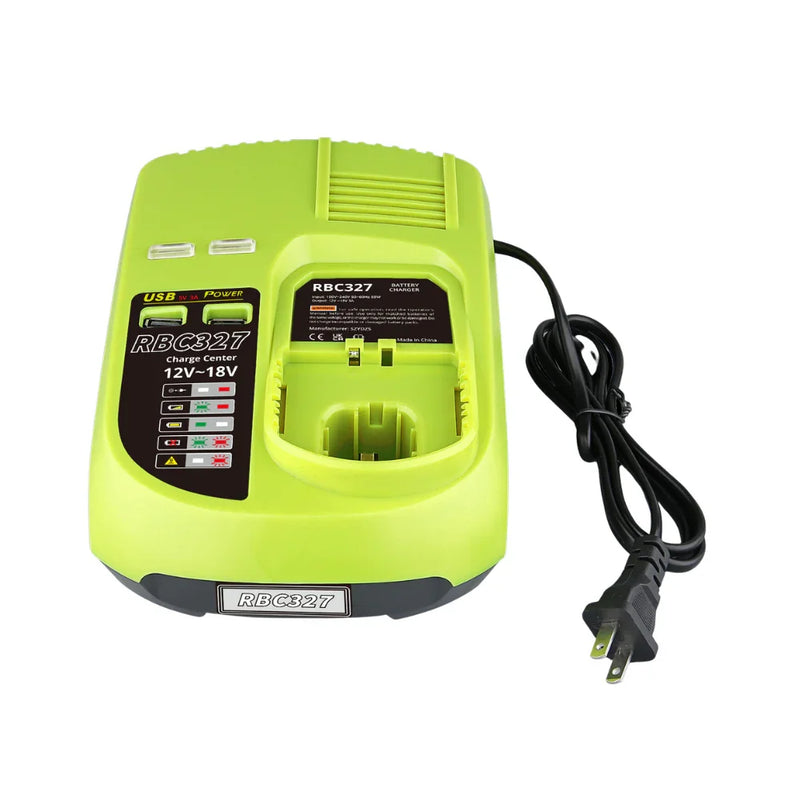 For Ryobi 18V One Plus Lithium Battery Charger P117 | P104 12V-18V Ni-cd & Ni-Mh Battery Charger - Triple-Batteries