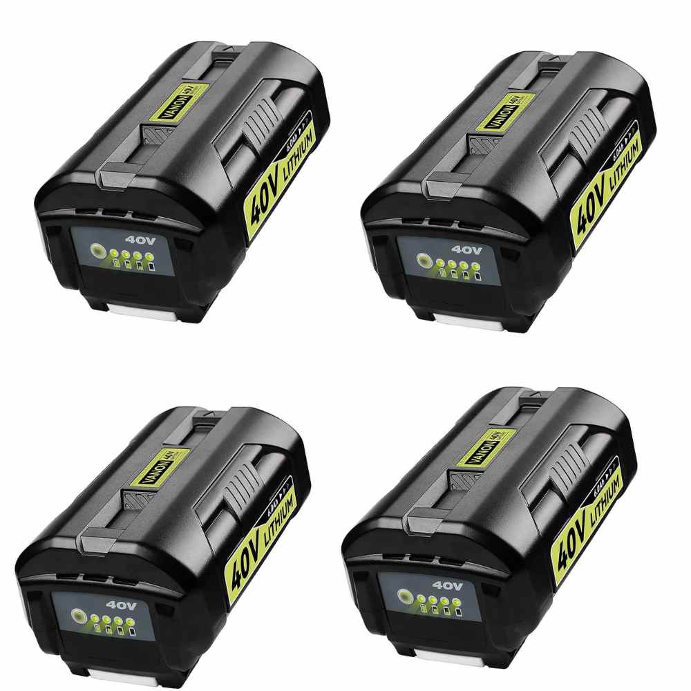 FOR RYOBI 40V BATTERY 6.0AH REPLACEMENT | OP4026 LITHIUM-ION BATTERY WITH LED INDICATOR 4 PACK