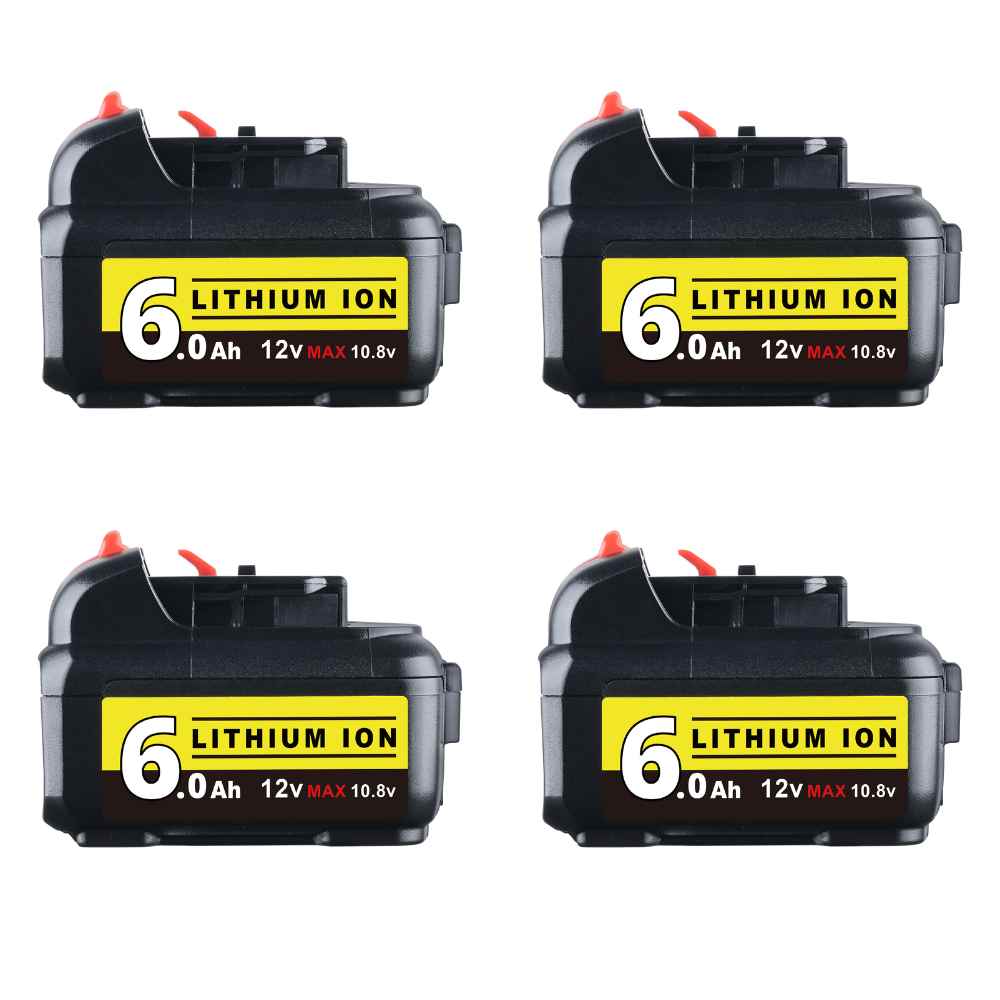For Dewalt 12V Battery Replacement | DCB120 DCB123 DCB127 6.0Ah Li-ion Battery 4 Pack