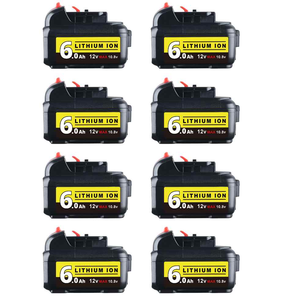 For Dewalt 12V Battery Replacement | DCB120 DCB123 DCB127 6.0Ah Li-ion Battery 8 Pack