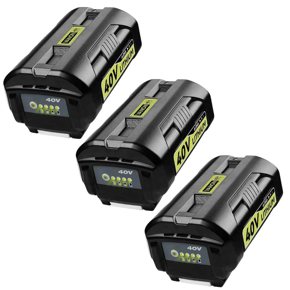 FOR RYOBI 40V BATTERY 6.0AH REPLACEMENT | OP4026 LITHIUM-ION BATTERY WITH LED INDICATOR 3 PACK