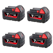 7.0Ah For Milwaukee 18V Battery Replacement 48-11-1811 | M18 Li-ion Battery 4 Pack - Triple-Batteries