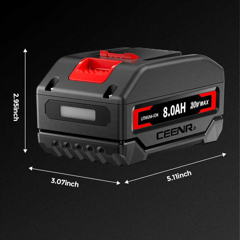Ceenr 8.0Ah Battery For Worx 20V Max | Model WA3520, with Lishen 21700 Battery Cell (LR2170LA) - Triple-Batteries