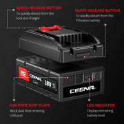 Ceenr® 4.0Ah PDnation Battery For Worx 20V WA3520 Power Tools - Triple-Batteries