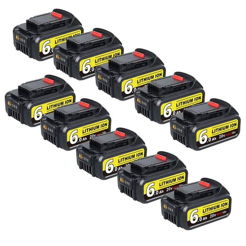 For Dewalt 20V DCB200 Battery 6.0Ah Replacement | DCB205 Batteries 10 Pack | clearance - Triple-Batteries