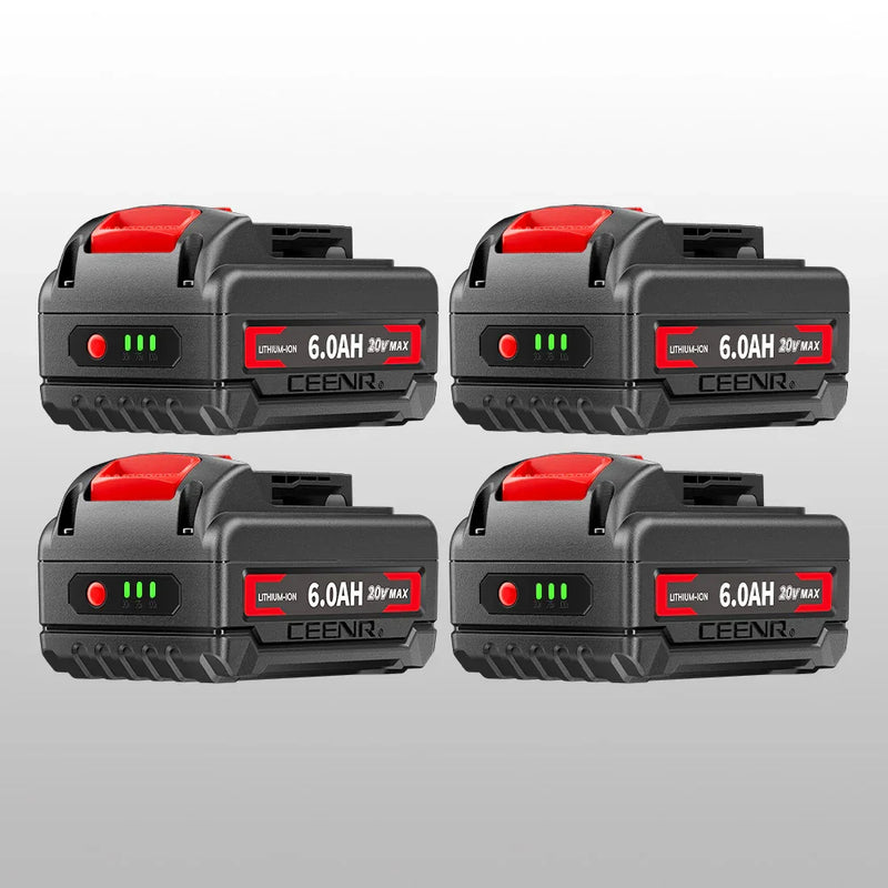 Ceenr 6.0Ah Battery for DeWalt 18V(20V Max) 4 Pack | Replacement Model DCB200, with LG Battery Cell (INR18650HG2) - Triple-Batteries