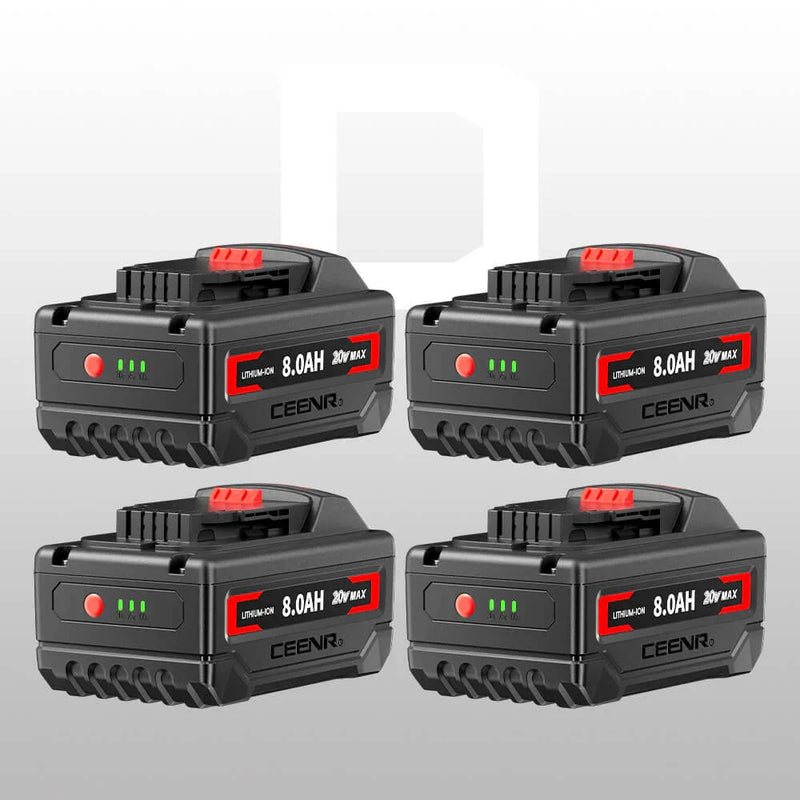 Ceenr 8.0Ah Battery For DeWalt 18V(20V Max) 4 Pack | Replacement Model DCB200, with Lishen 21700 Battery Cell (LR2170LA) - Triple-Batteries