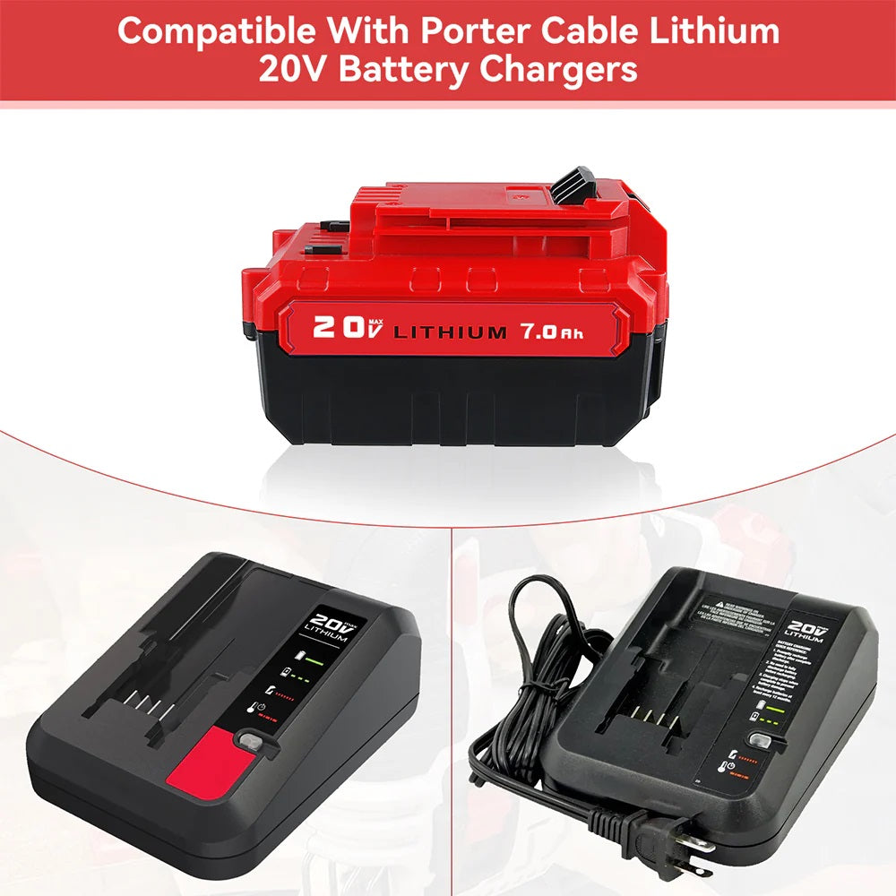 For Porter Cable 20V Battery Replacement | PCC685L 7.0Ah Li-ion Battery | PCC600 PCC680L PCC640 Battery