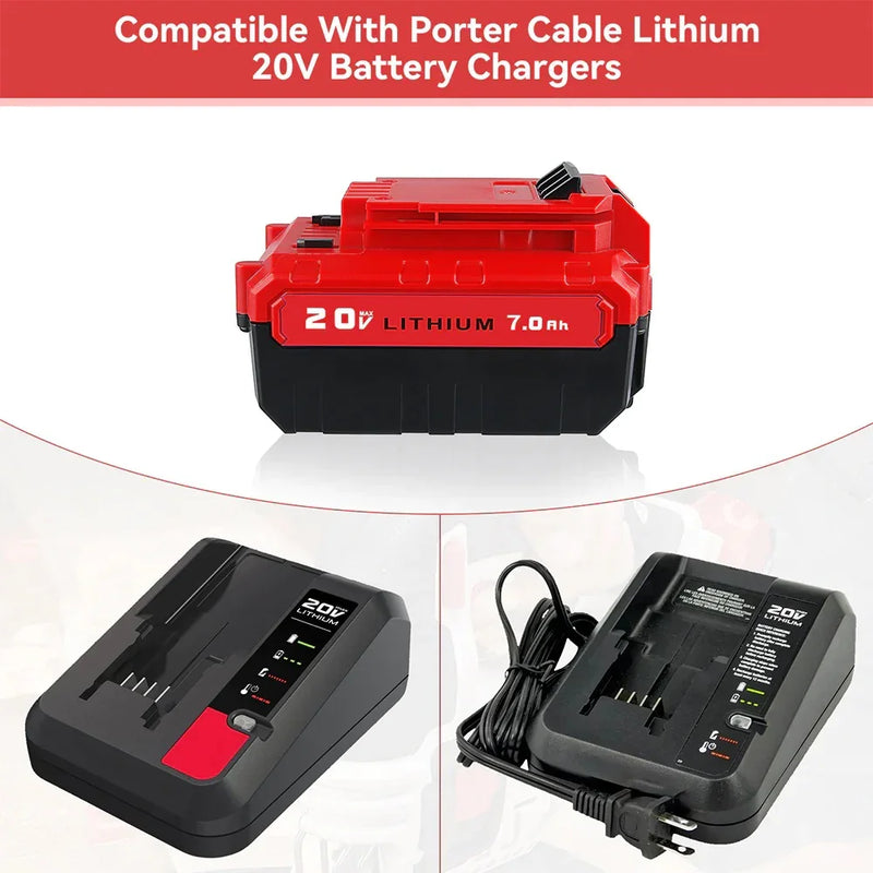 For Porter Cable 20V Battery Replacement | PCC685L 7.0Ah Li-ion Battery | PCC600 PCC680L PCC640 Battery - Triple-Batteries
